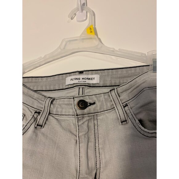 Flying Monkey Platinum Gray Distressed Hem Skinny Jeans See‎ Measurements - Picture 3 of 9